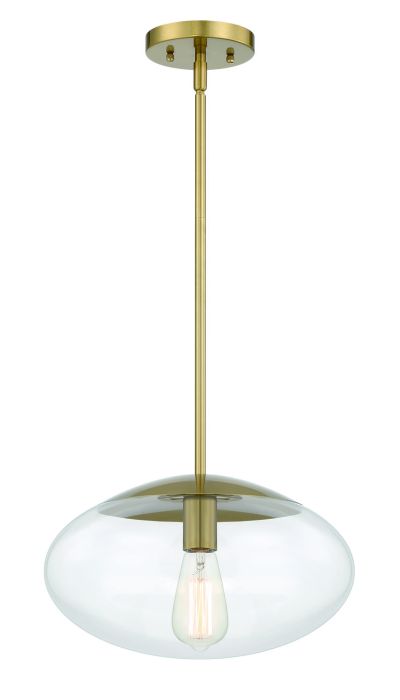 Gaze 1 Light 14" Pendant in Satin Brass Pendant Craftmade