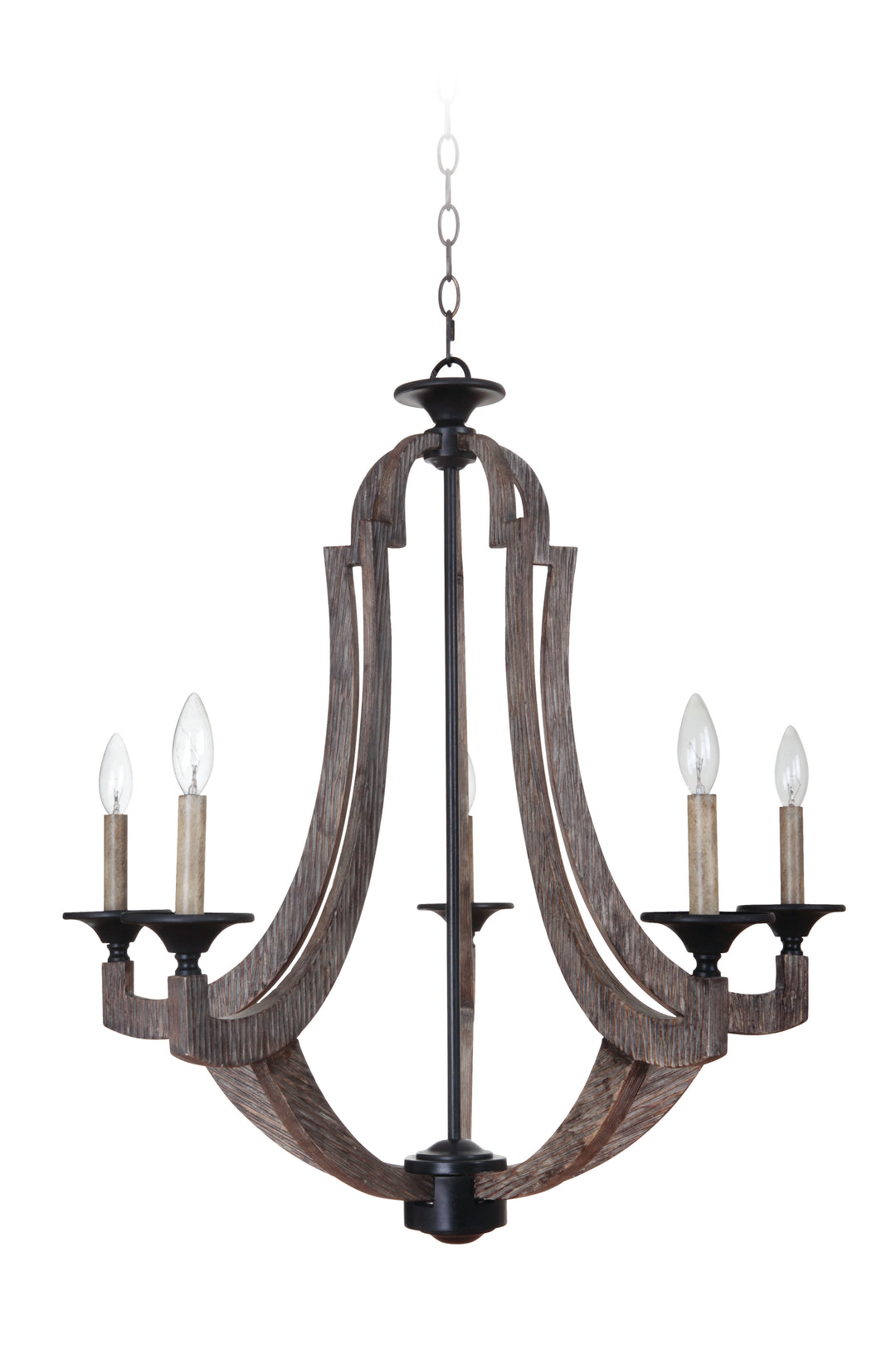 CRAFTMADE Winton 5 Light Chandelier in Weathered Pine/Bronze