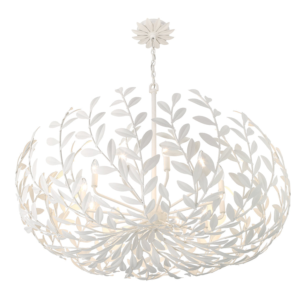 Broche 12 Light Matte White Chandelier Crystorama