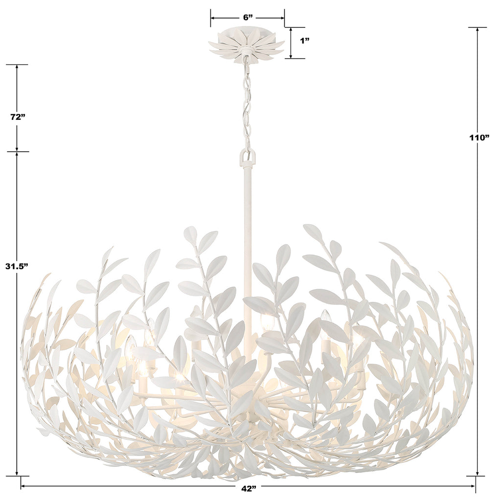 Broche 12 Light Matte White Chandelier Crystorama