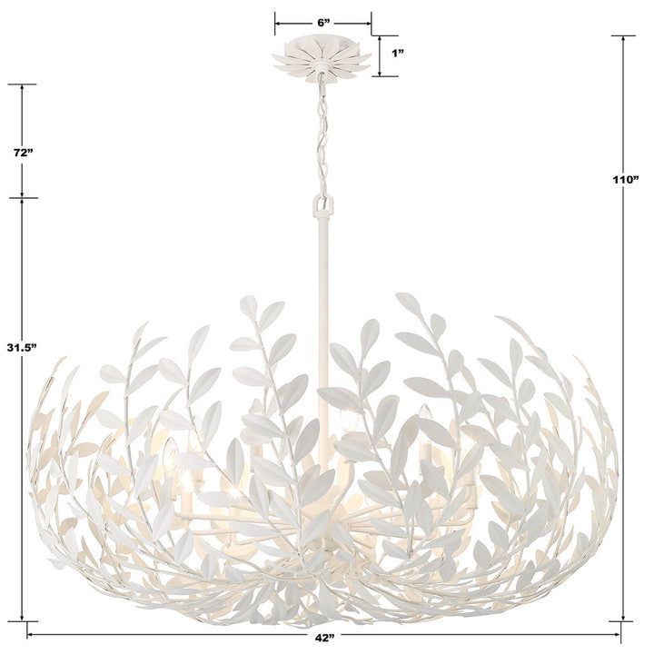 Broche 12 Light Matte White Chandelier Crystorama