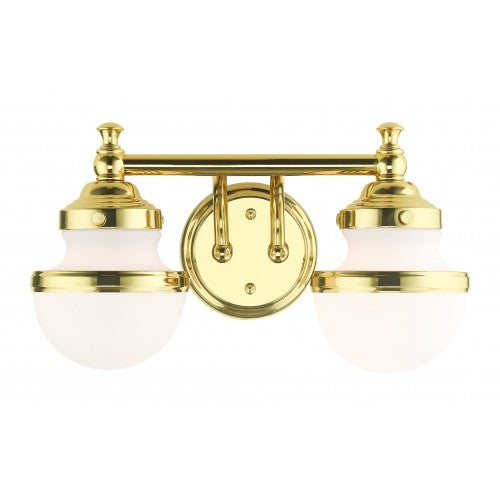 2 Light Polished Brass Bath Vanity Livex