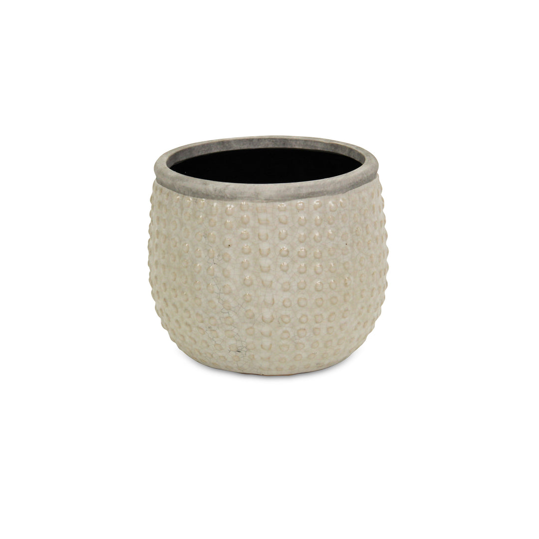 CHEUNGS Osanna Curved Beige Ceramic Pot - Medium