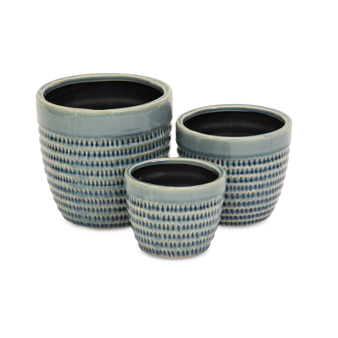 CHEUNGS Idola Tapered Blue Ceramic Pot - Large