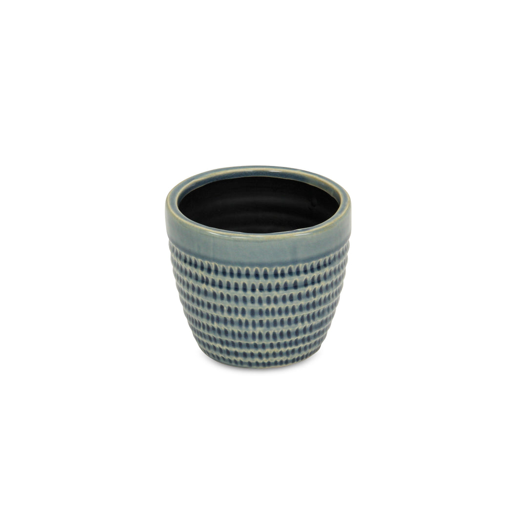 CHEUNGS Idola Tapered Blue Ceramic Pot - Medium