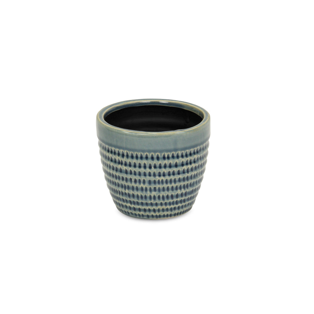 CHEUNGS Idola Tapered Blue Ceramic Pot - Medium