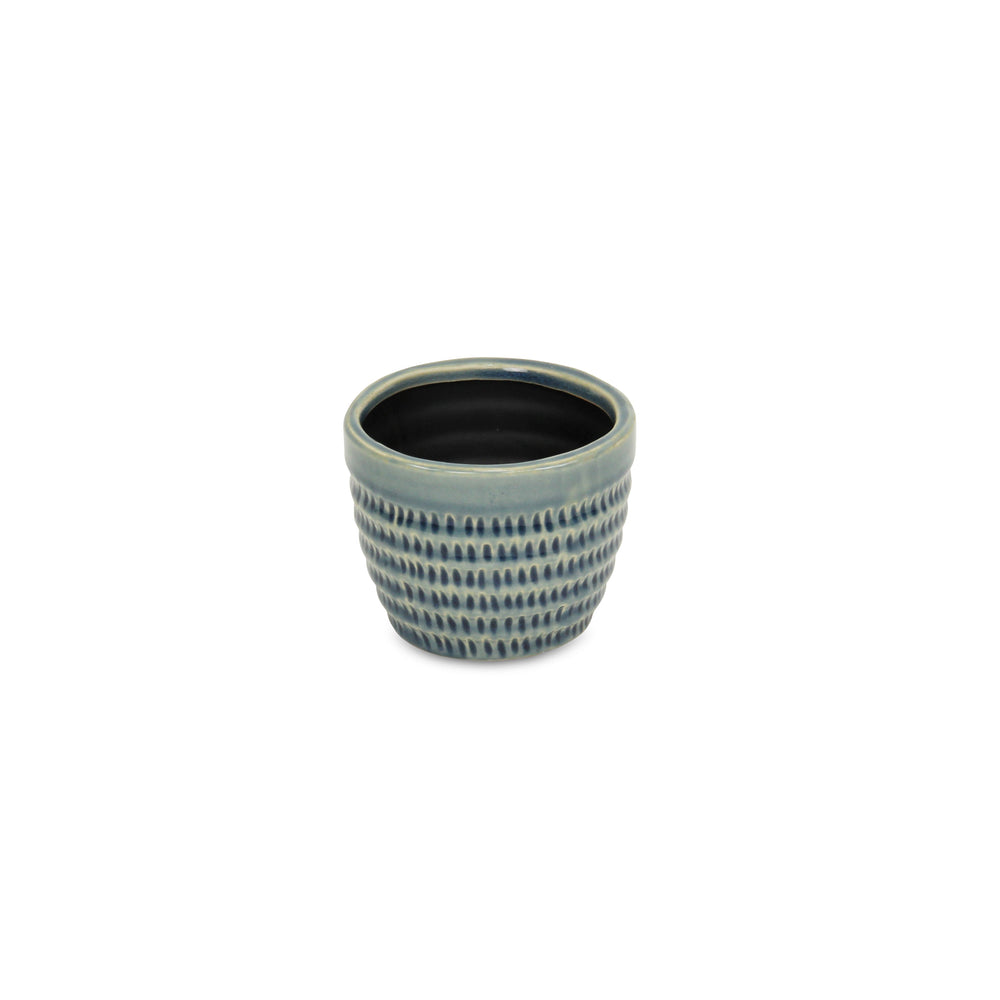 CHEUNGS Idola Tapered Blue Ceramic Pot - Small