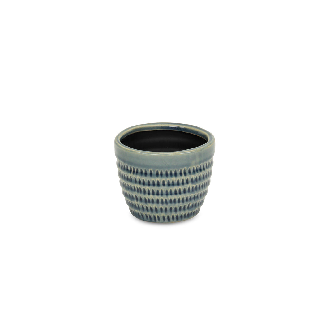 CHEUNGS Idola Tapered Blue Ceramic Pot - Small