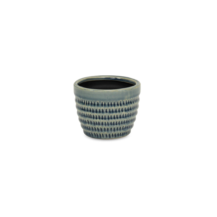 CHEUNGS Idola Tapered Blue Ceramic Pot - Small