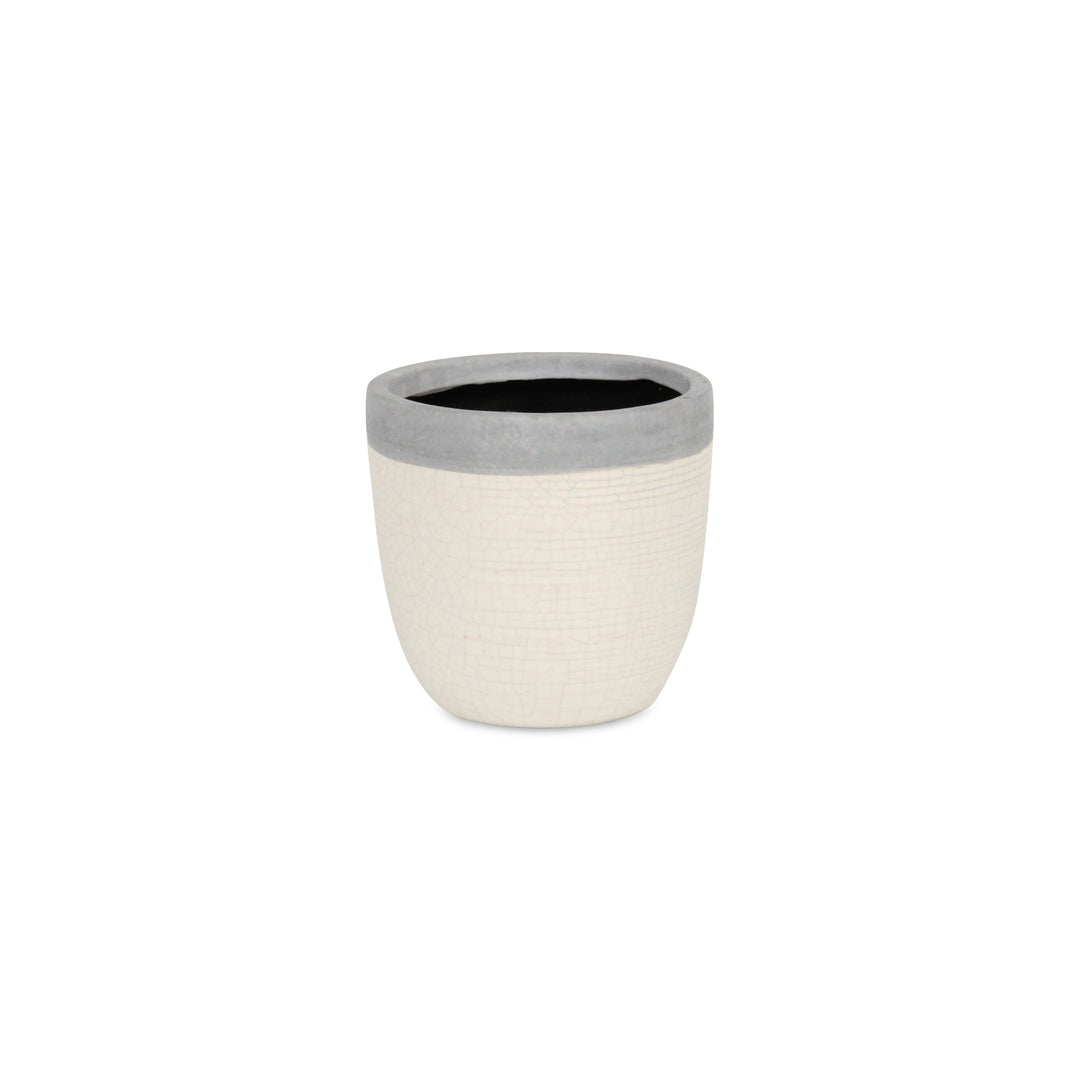 CHEUNGS Mosaic Style White Glazed Pot - Small