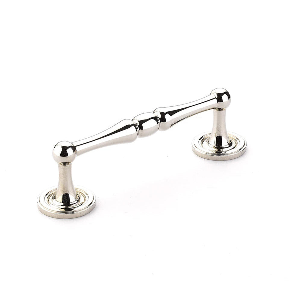 SCHAUB 4 1/2 Inch (4 Inch c-c) Atherton Pull with Plain Footplates (Polished Nickel Finish)