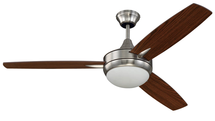 CRAFTMADE 52" Targas in Brushed Polished Nickel w/ Dark Oak/Walnut Blades