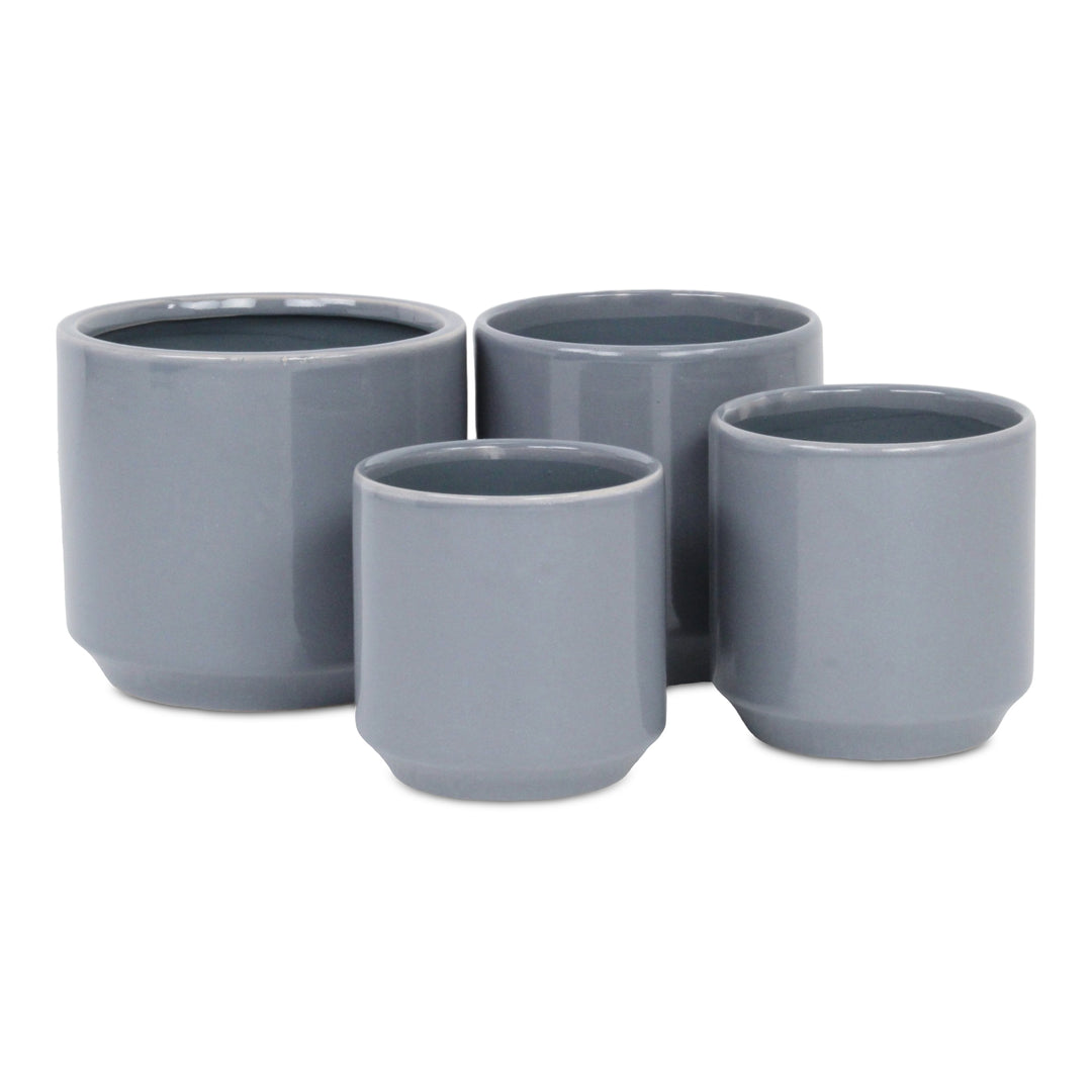 CHEUNGS Elegora Straight Side Solid Color Ceramic Pot - X-Large - Gray