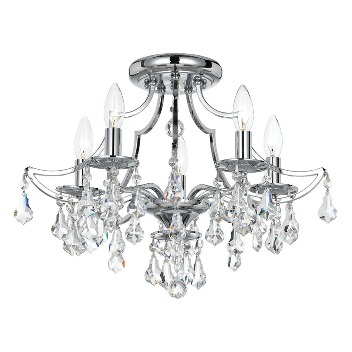 Crystorama Crystorama Cedar 5 Light Polished Chrome Semi Flush Mount