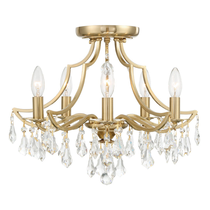 Crystorama Crystorama Cedar 5 Light Vibrant Gold Semi Flush Mount