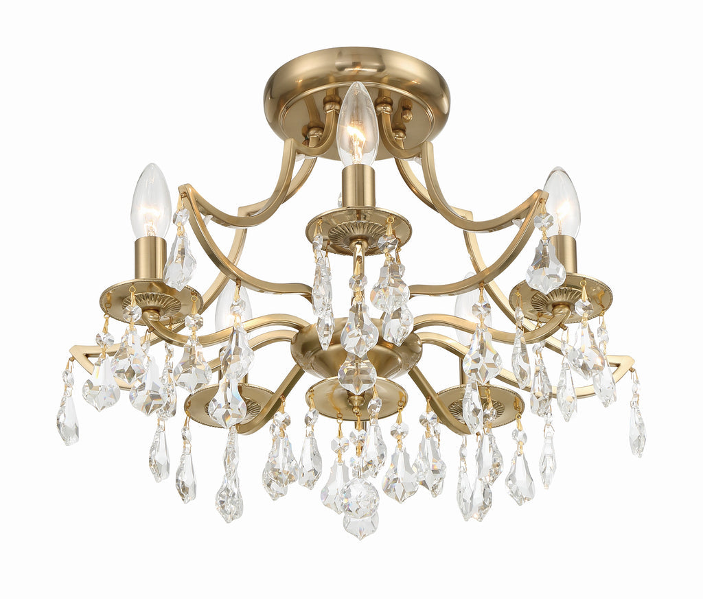 Crystorama Crystorama Cedar 5 Light Vibrant Gold Semi Flush Mount