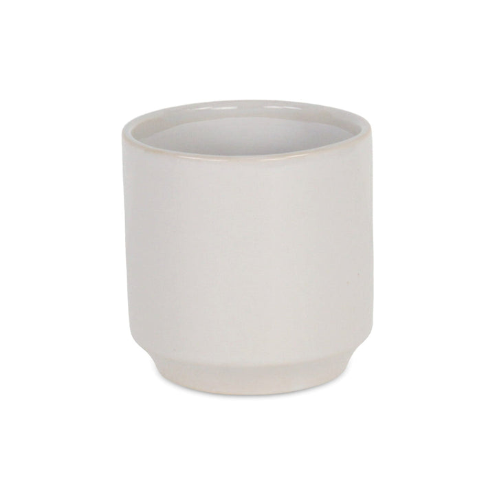 Elegora Straight Side Solid Color Ceramic Pot - Medium - Off White CHEUNGS