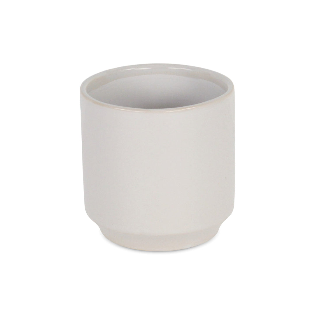 Elegora Straight Side Solid Color Ceramic Pot - Medium - Off White CHEUNGS