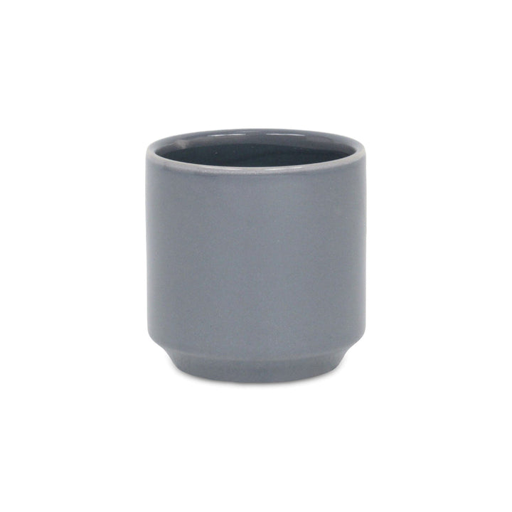 Elegora Straight Side Solid Color Ceramic Pot - Small - Gray CHEUNGS