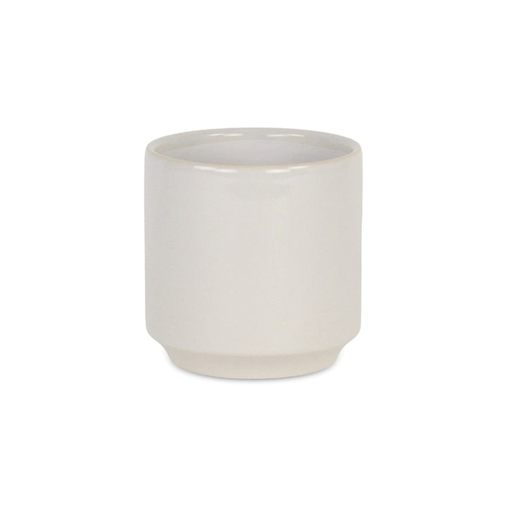 Elegora Straight Side Solid Color Ceramic Pot - Small - Off White CHEUNGS