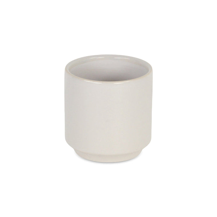 Elegora Straight Side Solid Color Ceramic Pot - Small - Off White CHEUNGS