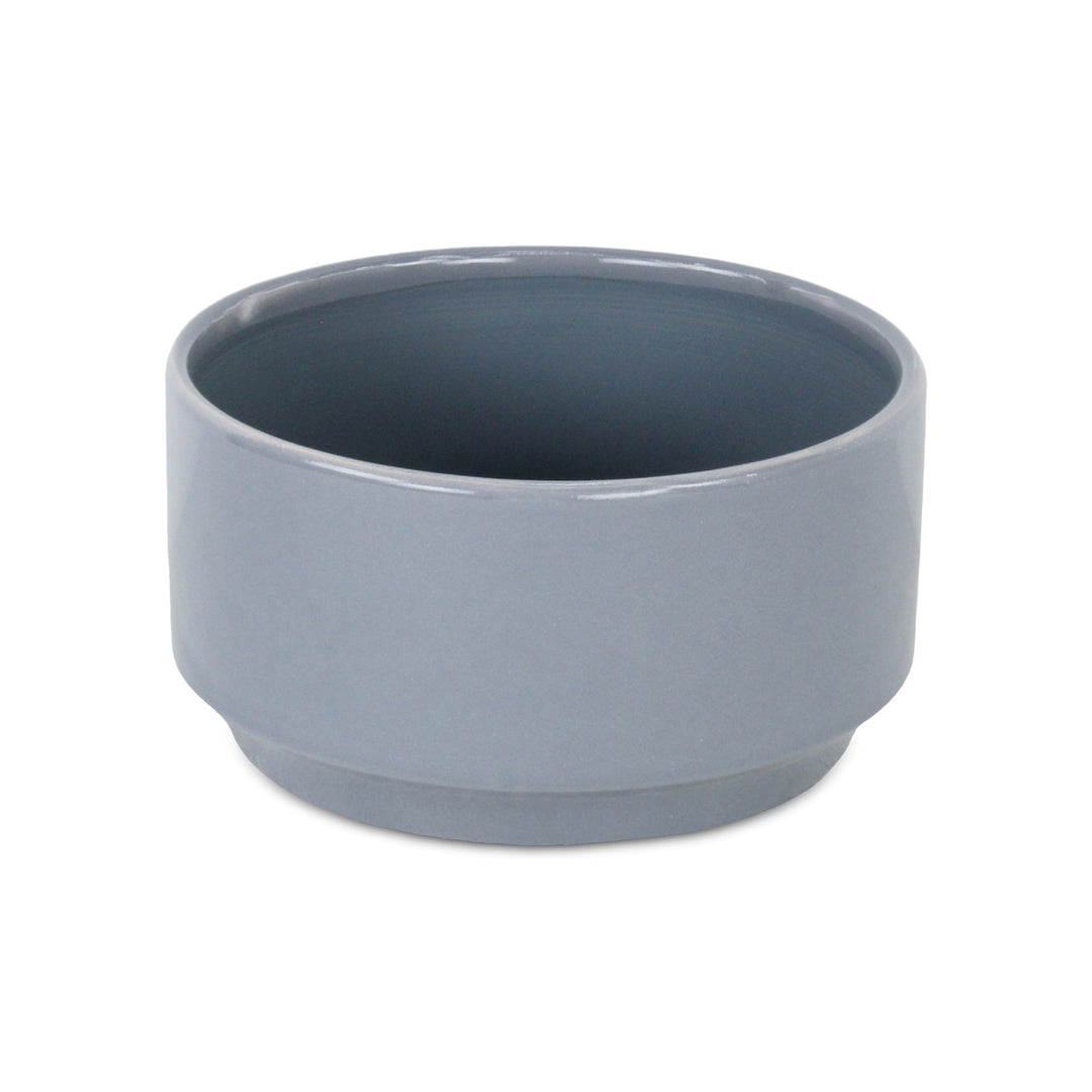 CHEUNGS Elegora Wide Round Straight Side Ceramic Pot - Large - Gray