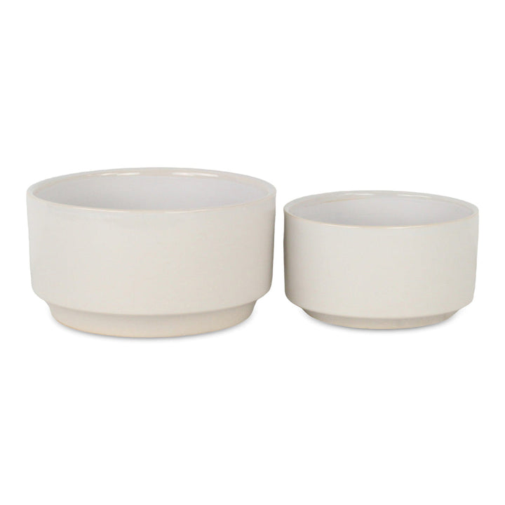 CHEUNGS Elegora Wide Round Straight Side Ceramic Pot - Small - Off White