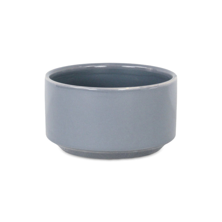 CHEUNGS Elegora Wide Round Straight Side Ceramic Pot - Small - Gray