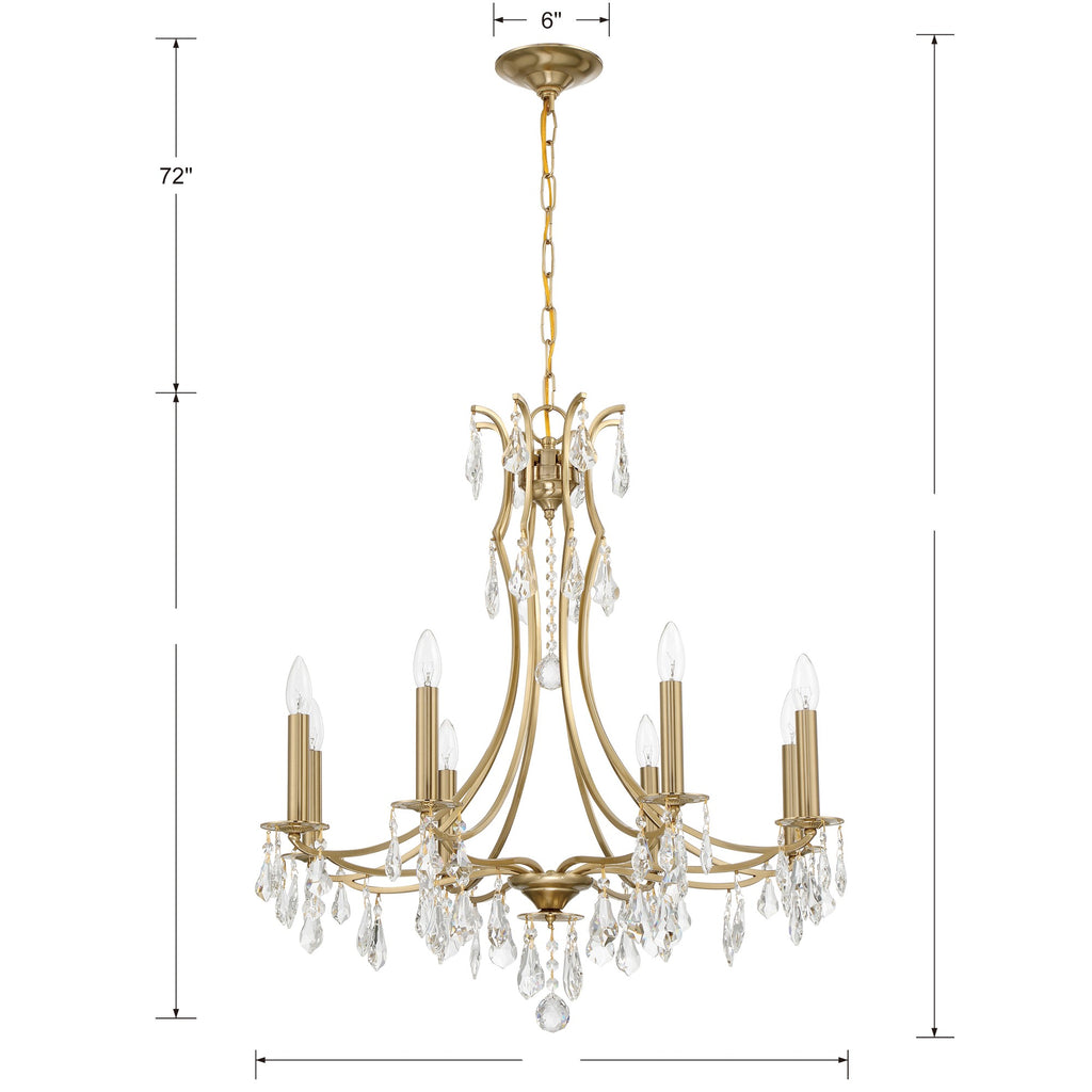 Cedar 8 Light Vibrant Gold Chandelier Crystorama