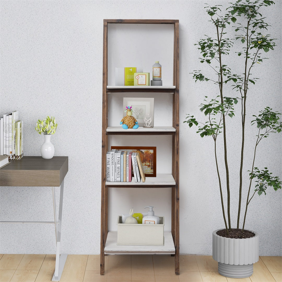 CHEUNGS Maison Ferme 4 Tier Foldable Shelf Display with Smooth White Accent