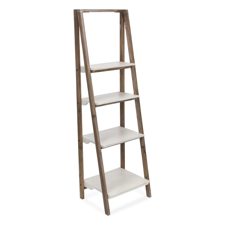 CHEUNGS Maison Ferme 4 Tier Foldable Shelf Display with Smooth White Accent