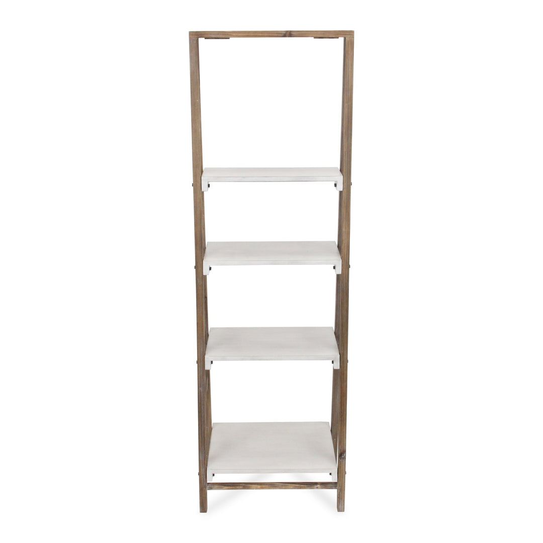 CHEUNGS Maison Ferme 4 Tier Foldable Shelf Display with Smooth White Accent