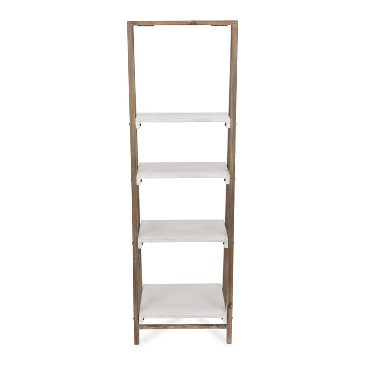 CHEUNGS Maison Ferme 4 Tier Foldable Shelf Display with Smooth White Accent