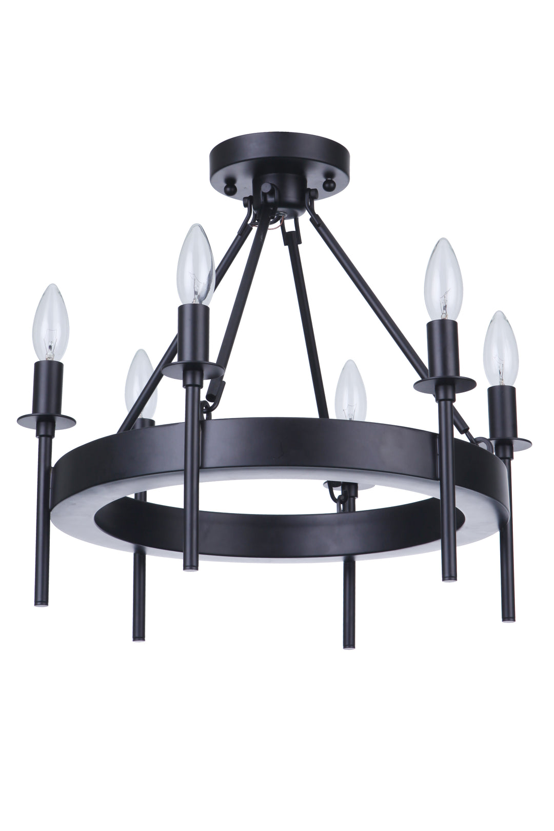 CRAFTMADE Larrson 6 Light Semi Flush in Flat Black