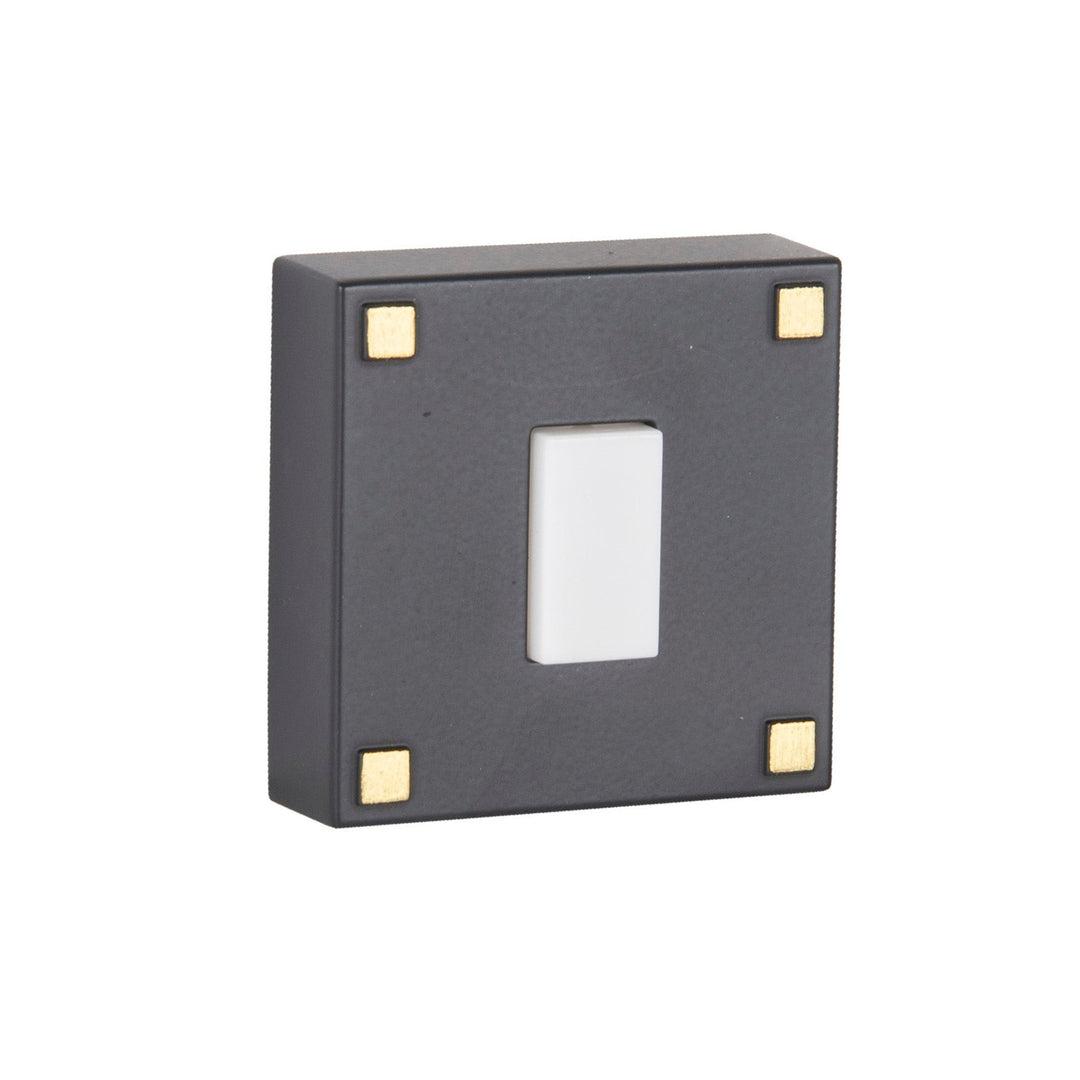 CRAFTMADE Surface Mount LED Lighted Push Button in Flat Black w/ Satin Brass Accents