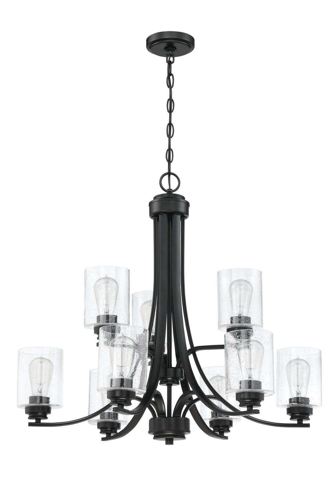 CRAFTMADE Bolden 9 Light Chandelier in Flat Black