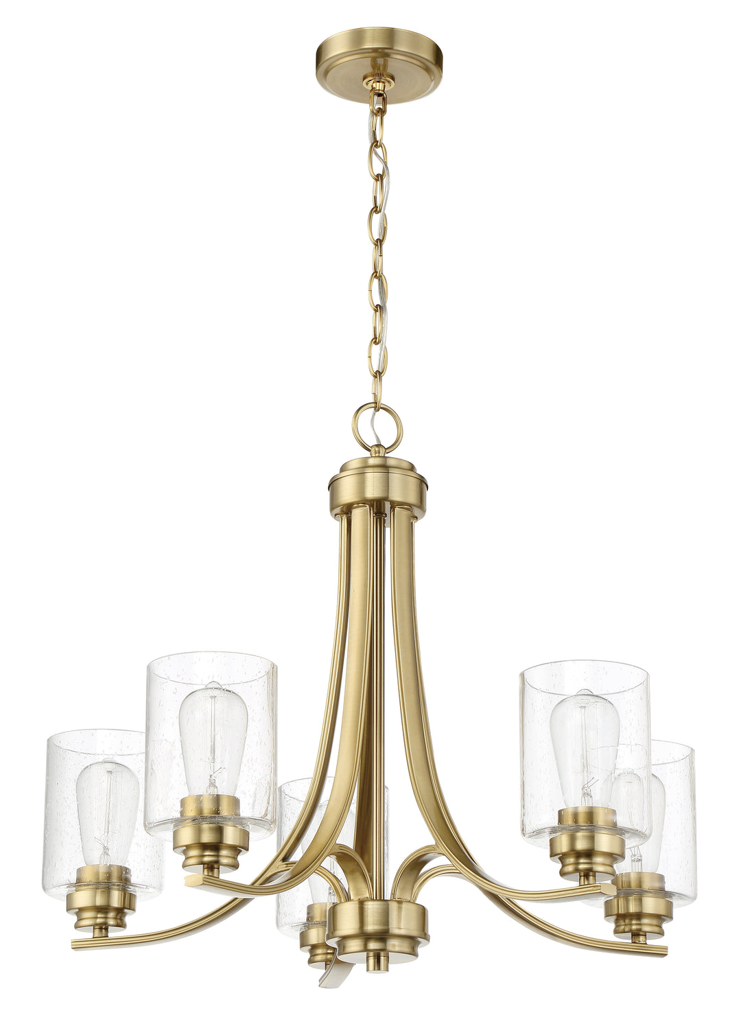 CRAFTMADE Bolden 5 Light Chandelier in Satin Brass