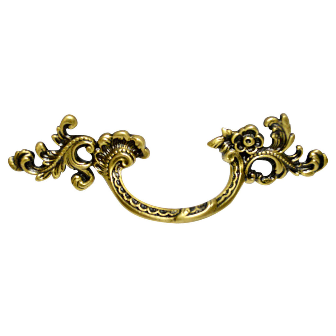 COPPER MOUNTAIN HARDWARE 6 1/2 Inch (3.125" c-c) Filigrees Rococo Pull (Antique Brass Finish)