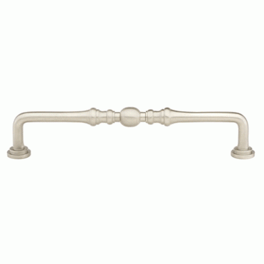 EMTEK 6 1/2 Inch (6 Inch c-c) Solid Brass Spindle Pull (Brushed Nickel Finish)