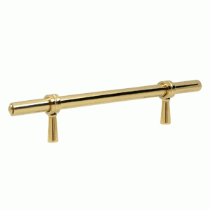 DELTANA 6 1/2 Inch Deltana Solid Brass Adjustable Pull (PVD Lifetime Polished Brass Finish)