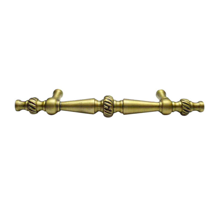 COPPER MOUNTAIN HARDWARE 6 1/2 Inch Overall (4 Inch c-c) Solid Brass Georgian Pull (Antique Brass Finish)