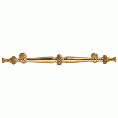 COPPER MOUNTAIN HARDWARE 6 1/2 Inch Overall (4 Inch c-c) Solid Brass Georgian Roped Style Pull (Polished Brass Finish)