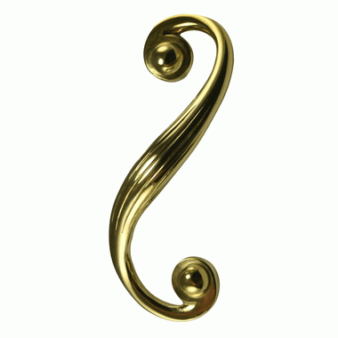 Copper Mountain Hardware 7 1/2 Inch Solid Brass Swirl Cabinet Pull (Polished Brass Finish)