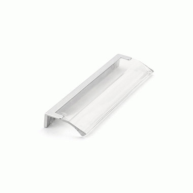 SCHAUB 6 1/4 Inch (5 Inch c-c) Positano Clear Edge Pull (Polished Chrome Finish)