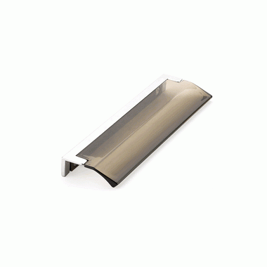 SCHAUB 6 1/4 Inch (5 Inch c-c) Positano Smoke Edge Pull (Polished Chrome Finish)