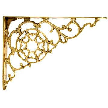 Copper Mountain Hardware 6 3/4 Inch Solid Brass Star Shape Shelf Bracket (Polished Brass Finish)