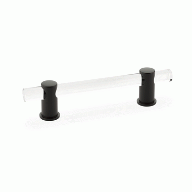 SCHAUB 6 Inch (4 Inch c-c) Lumiere Acrylic Pull (Matte Black Finish)