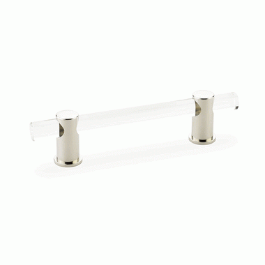 SCHAUB 6 Inch (4 Inch c-c) Lumiere Acrylic Pull (Polished Nickel Finish)