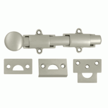 6 Inch Deltana Heavy Duty Surface Bolt (Brushed Nickel Finish) DELTANA