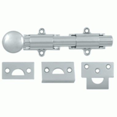 6 Inch Deltana Heavy Duty Surface Bolt (Polished Chrome Finish) DELTANA